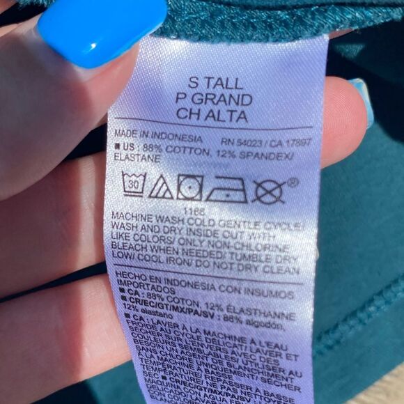 NWT Old Navy small tall blue green teal swing maxi midi scoop dress - Picture 7 of 7